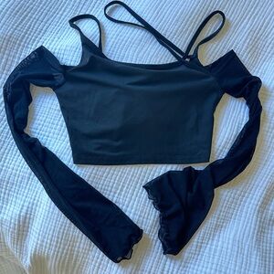 Stylish Black Cold Shoulder Top